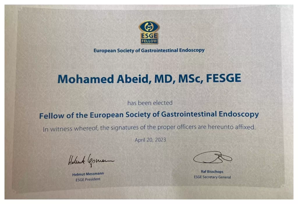 Fellowship of the European Society of Gastrointestinal and Liver Endoscopy
